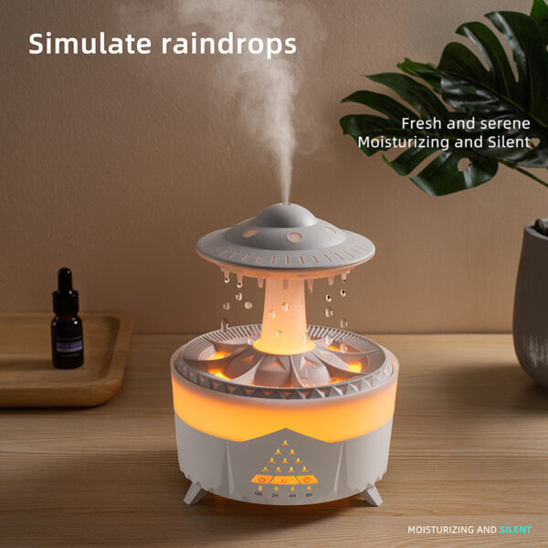 Raining Humidifier UFO Raindrop Aromatherapy Ultrasonic Water Drop Air Rain Humidifier 350ml 7 Colors LED Lamp Raindrop Aroma Diffuser - Image 5