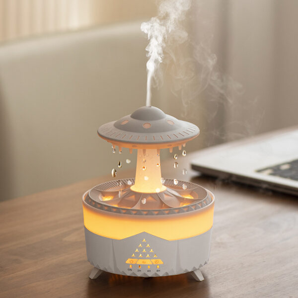 Raining Humidifier UFO Raindrop Aromatherapy Ultrasonic Water Drop Air Rain Humidifier 350ml 7 Colors LED Lamp Raindrop Aroma Diffuser - Image 10