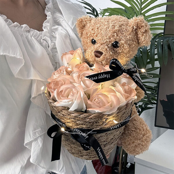 Mother's Day Internet Celebrity Doll Teddy Bear Rose Basket - Image 4