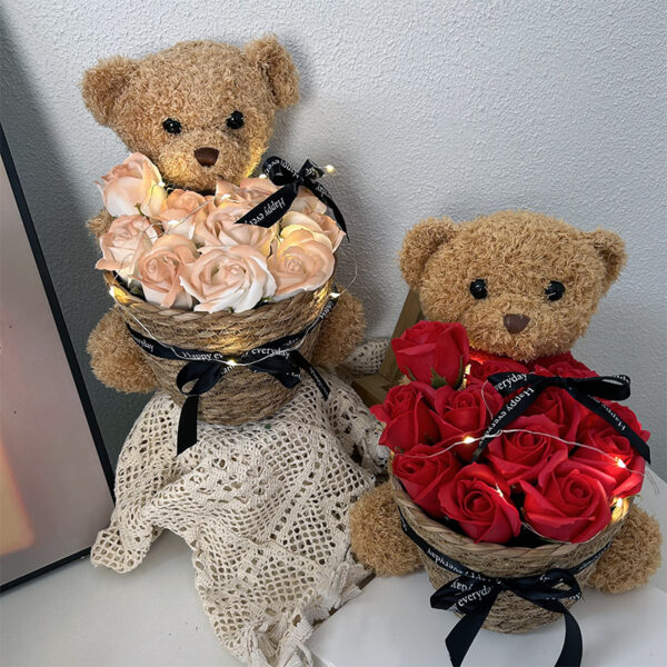 Mother's Day Internet Celebrity Doll Teddy Bear Rose Basket - Image 2