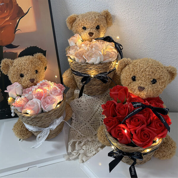 Mother's Day Internet Celebrity Doll Teddy Bear Rose Basket