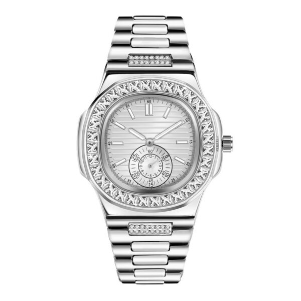 Mens Fashion Alloy Band Diamond Gifts Watches - Image 5