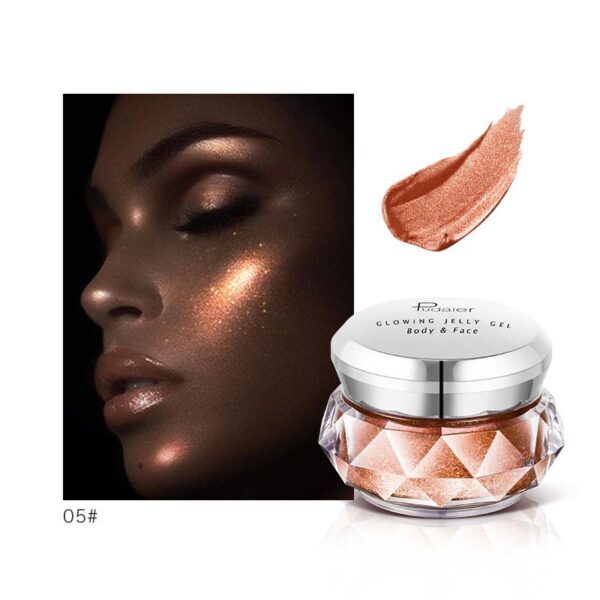 Face Highlighter Jelly Gel Mermaid Eyeshadow Glow Body Glitter Festival Makeup Iluminador Gold Liquid Highlighter Bronzer - Image 3