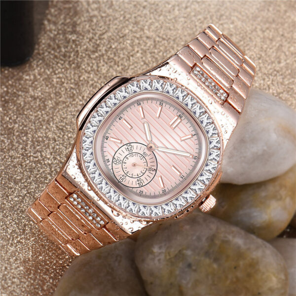 Mens Fashion Alloy Band Diamond Gifts Watches - Image 7