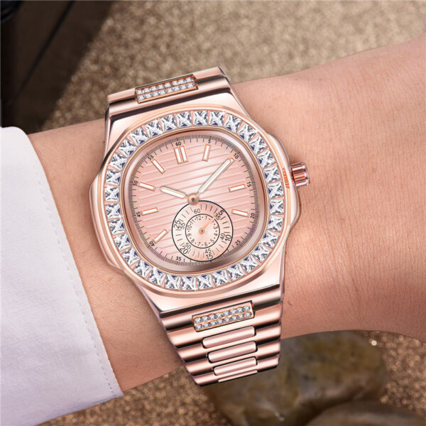 Mens Fashion Alloy Band Diamond Gifts Watches - Image 4