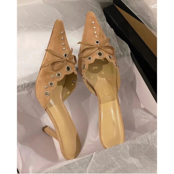 Women's Bowknot Hollow-out High Heel Sandals - Image 8